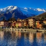 Lake Como real estate market panoramic aerial view - Gravedona
